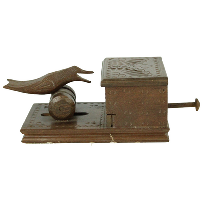 Antique Mechanical Wooden Cigarette Box / Table Dispenser (c. 1890–1930)