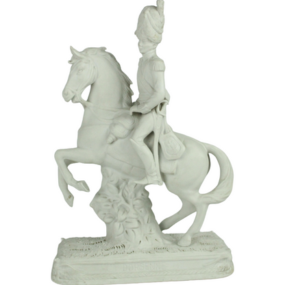 Antique Porcelain Equestrian Figure “Dorsenne” – Napoleonic Officer on Horseback (c. 1880–1930)