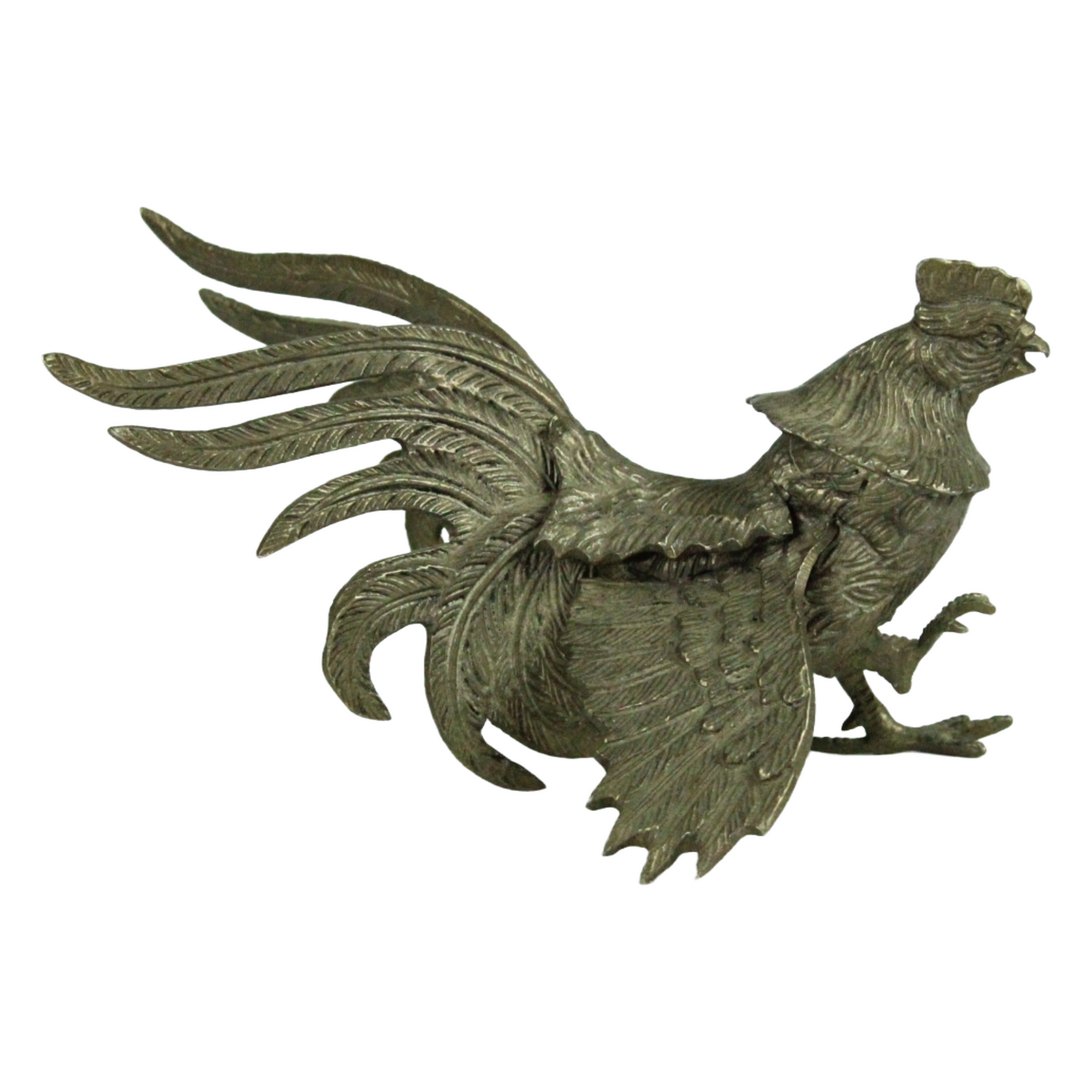 Pair of Mid-Century Bronze / Brass Rooster Sculptures – Standing & Dynamic Model (c. 1950–1975)