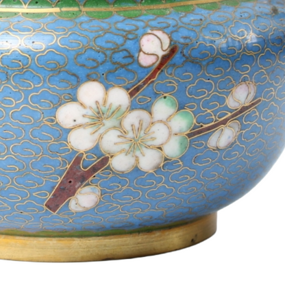 Chinese Cloisonné Enamel Bowl with Brass Mount – circa 1920–1940
