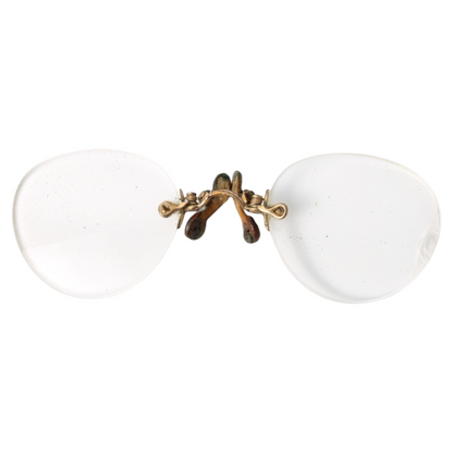 Antieke Pince-nez (Neusbril) met Origineel Leren Etui