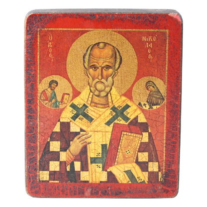Byzantine Icon of Saint Nicholas – Decorative Reproduction (circa 1970–1990)