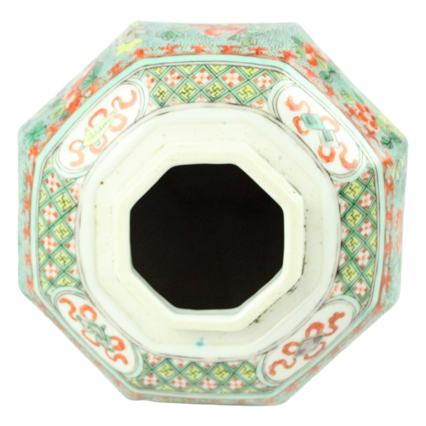 Late Qing Chinese Polychrome Porcelain Lidded Vase – Famille Verte/Rose Transitional Palette (c. 1860–1900)