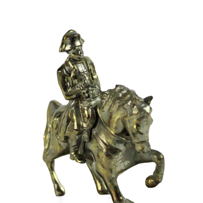 Vintage Brass Equestrian Figurine on Marble Base (ca. 1950–1975)