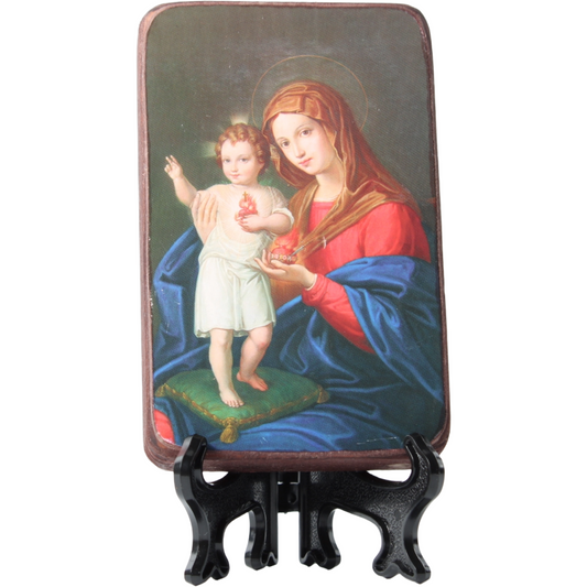 Devotional Panel – Virgin Mary with the Christ Child (Sacred Heart)