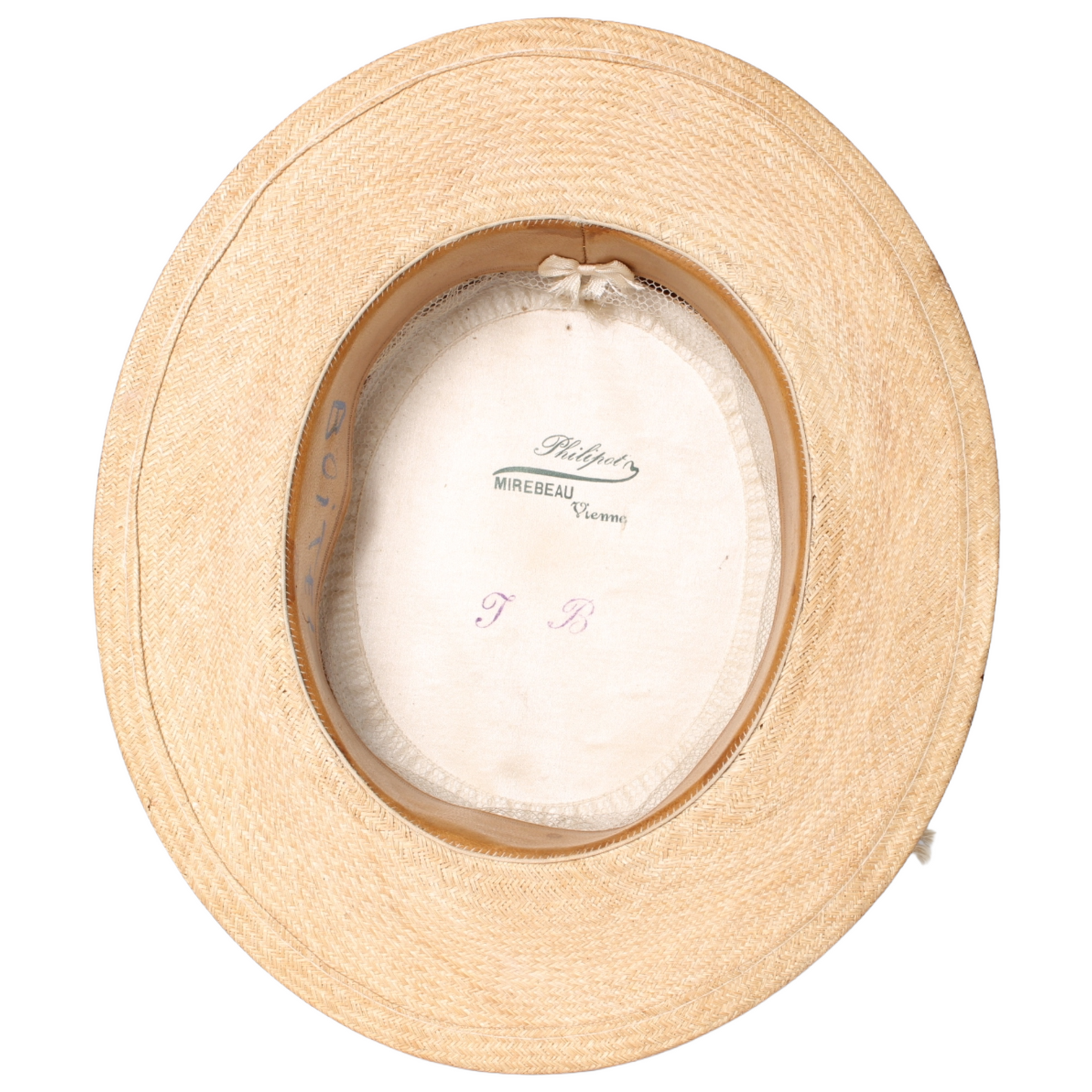 Antique French Canotier (Boater) Straw Hat – Belle Époque (ca. 1900–1920)