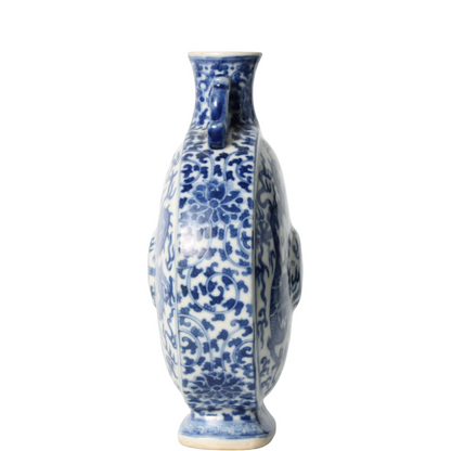 20th Century Chinese Porcelain Moon Vase (Bianhu) with Dragon Motif
