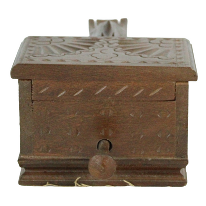 Antique Mechanical Wooden Cigarette Box / Table Dispenser (c. 1890–1930)