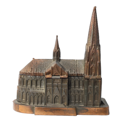 Miniature Cologne Cathedral – Metal Decorative Box (circa 1900–1930)