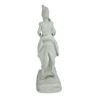 Antique Porcelain Equestrian Figure “Dorsenne” – Napoleonic Officer on Horseback (c. 1880–1930)