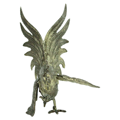 Pair of Mid-Century Cast Metal Roosters – Hollywood Regency Style (c. 1950–1975)