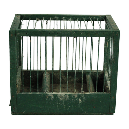 Antique Wooden Bird Cage / Transport Crate – Rustic Farm Object (ca. 1900–1950)