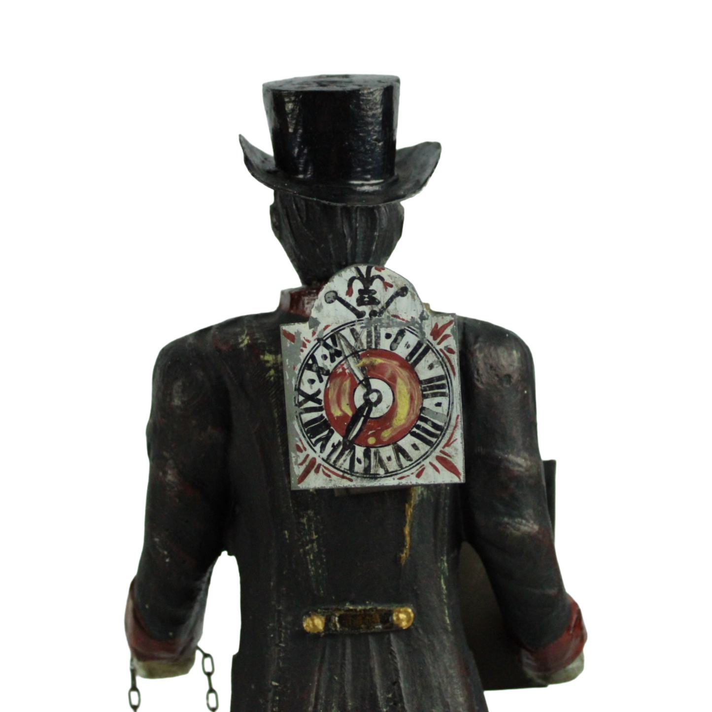 Antique Hand-Carved Wooden Clock Figure – Black Forest Automaton (ca. 1850–1900)