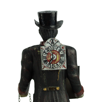Antique Hand-Carved Wooden Clock Figure – Black Forest Automaton (ca. 1850–1900)