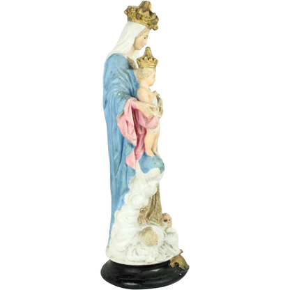 Mid-20th Century “Regina del Rosario” Statue – Polychrome Devotional Figure (c. 1940–1965)