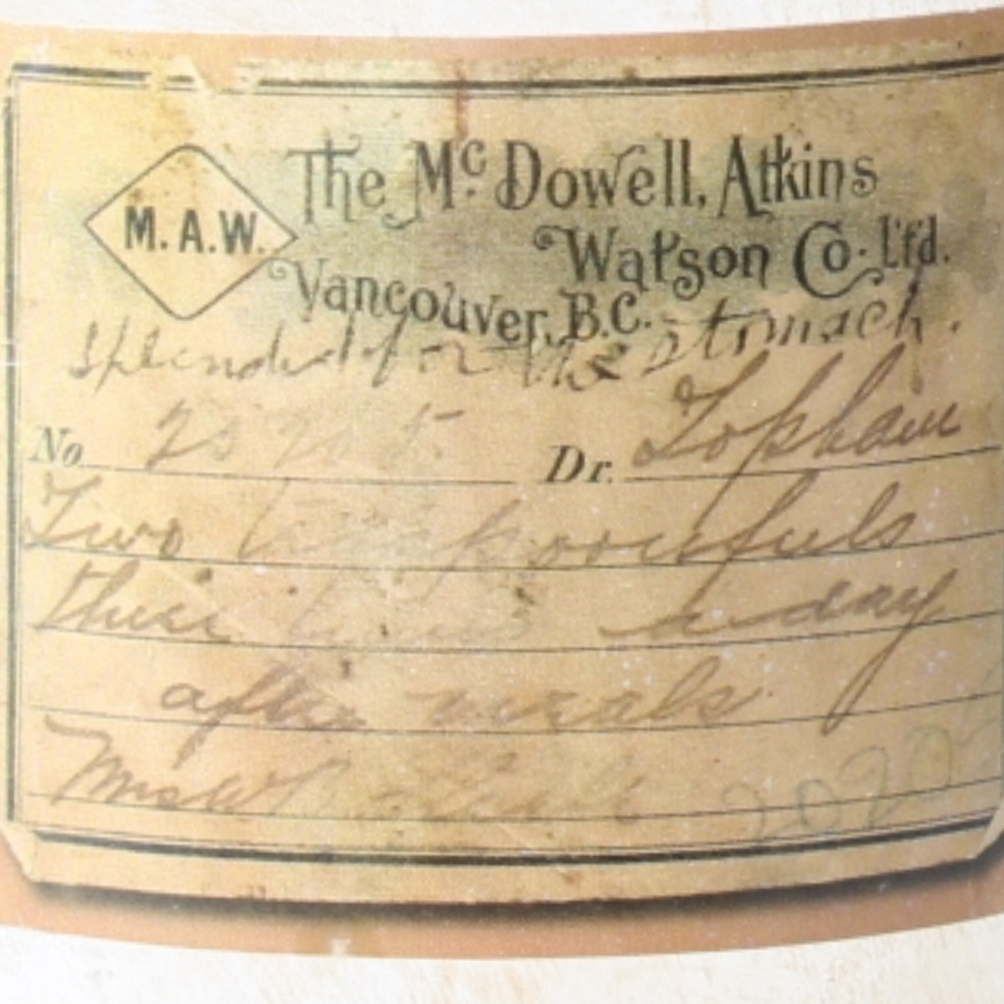 Set of 2 Canadian Apothecary Bottles – The McDowell, Atkins & Watson Co. Ltd. (circa 1900–1925)