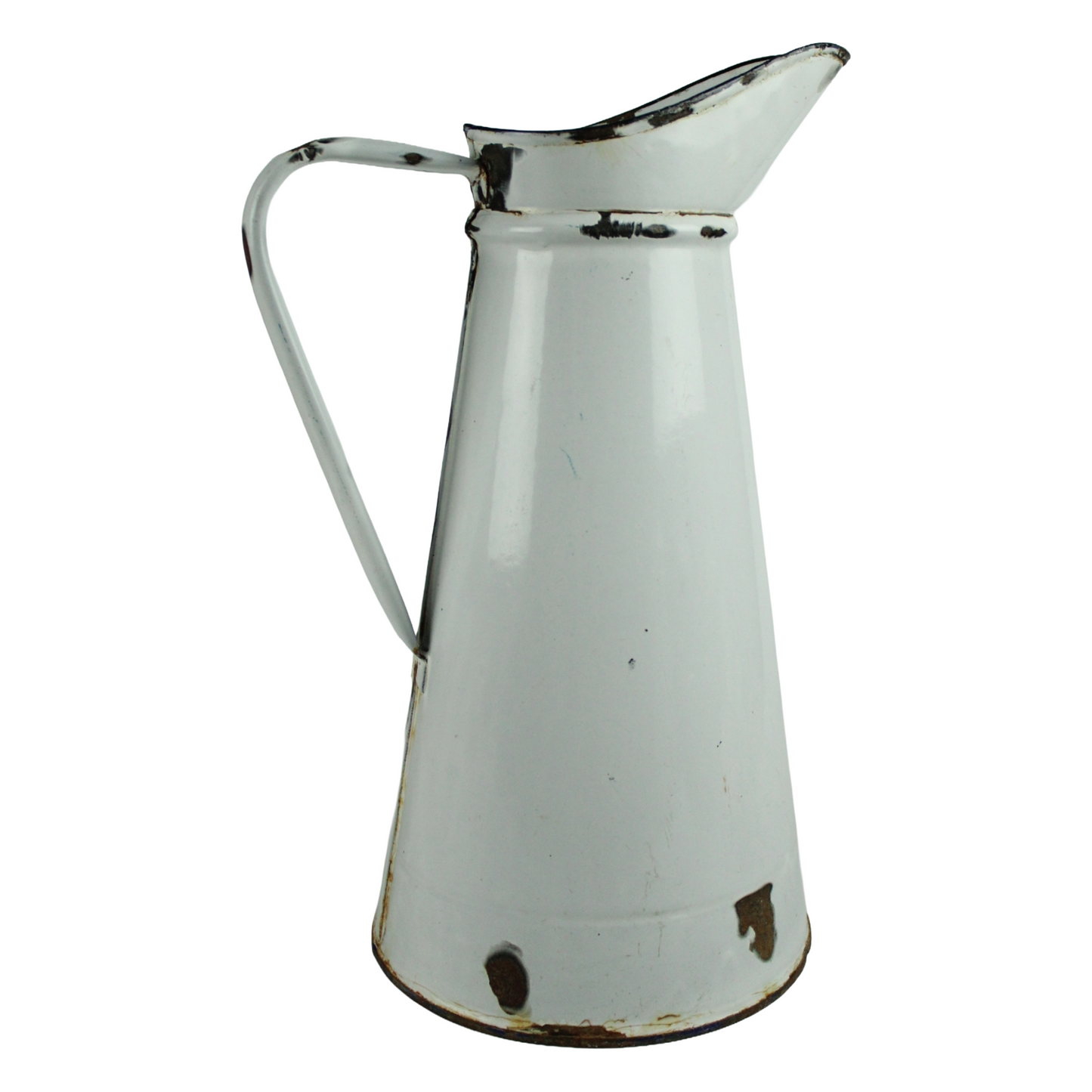 Vintage Enamel Water Jug with Lid – Rustic Farmhouse Style (ca. 1920–1960)