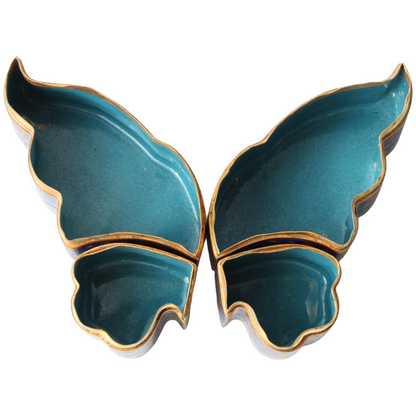 Chinese Cloisonné Butterfly Dish / Box – Four-Piece Set (ca. 1950–1980)