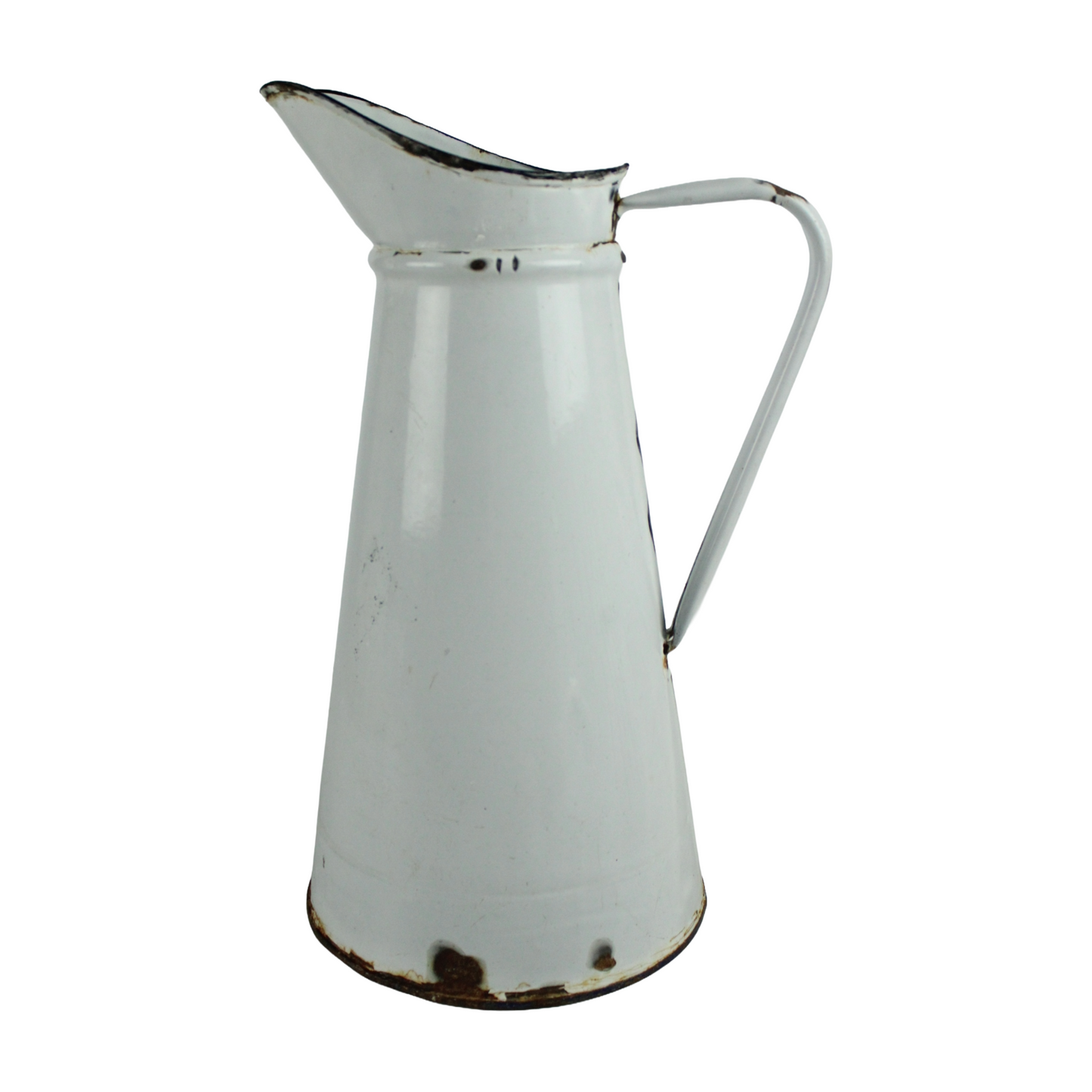 Vintage Enamel Water Jug with Lid – Rustic Farmhouse Style (ca. 1920–1960)