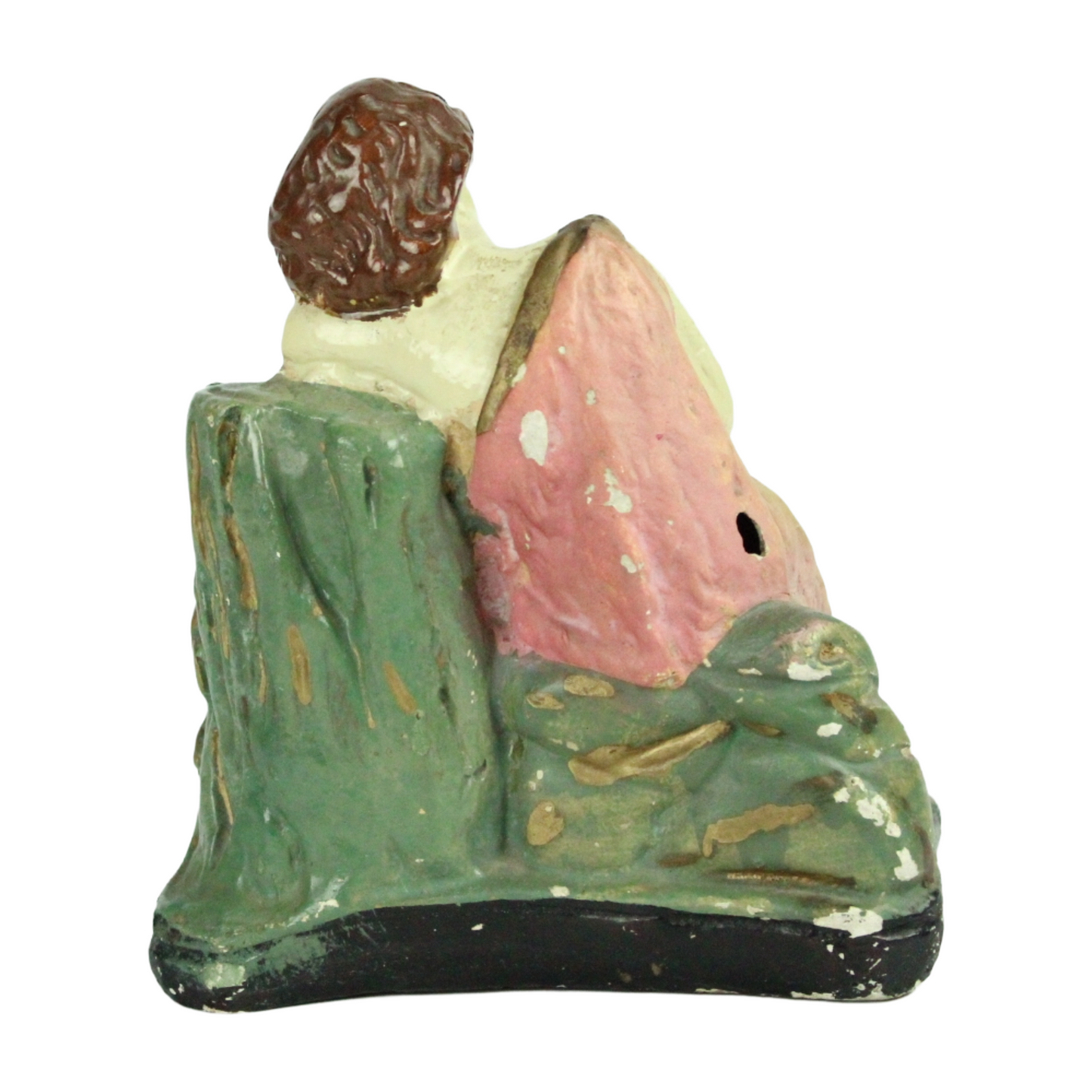 Pair of Vintage Nativity Shepherd Figures – Polychrome Religious Statues (c. 1920–1950)