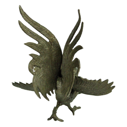 Pair of Mid-Century Bronze / Brass Rooster Sculptures – Standing & Dynamic Model (c. 1950–1975)