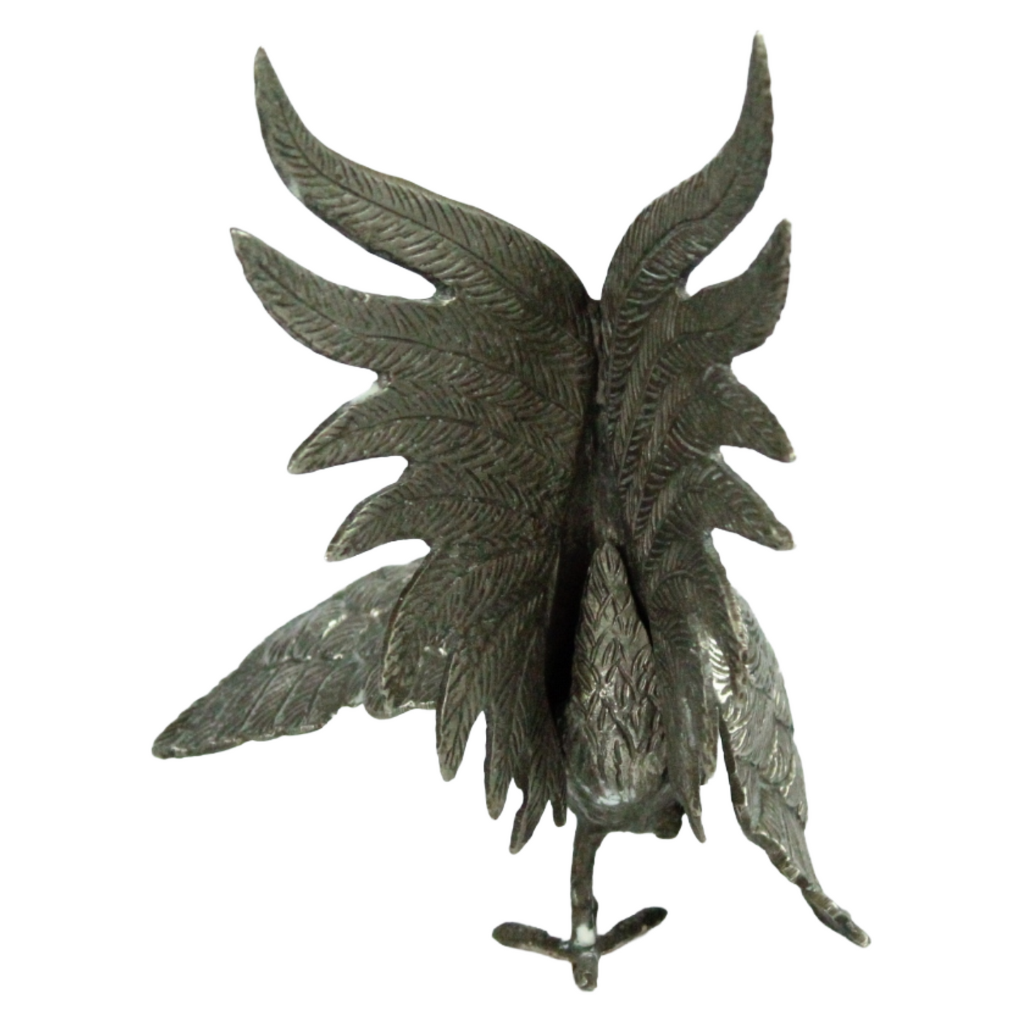 Pair of Mid-Century Cast Metal Roosters – Hollywood Regency Style (c. 1950–1975)