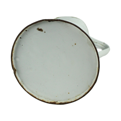 Vintage Enamel Water Jug with Lid – Rustic Farmhouse Style (ca. 1920–1960)