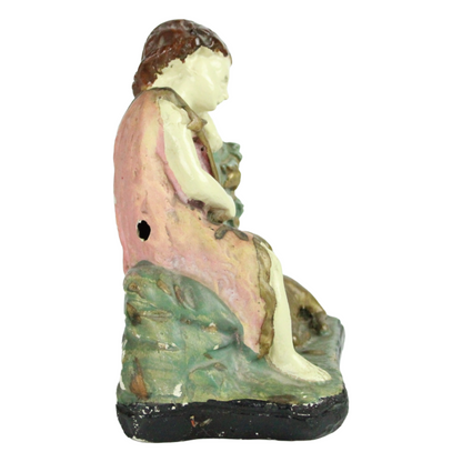 Pair of Vintage Nativity Shepherd Figures – Polychrome Religious Statues (c. 1920–1950)