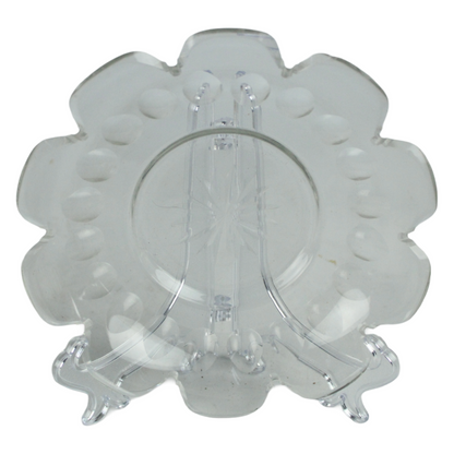 Set of 3 Pressed Glass Butter Dishes with Lids – European Vintage (ca. 1920–1950)