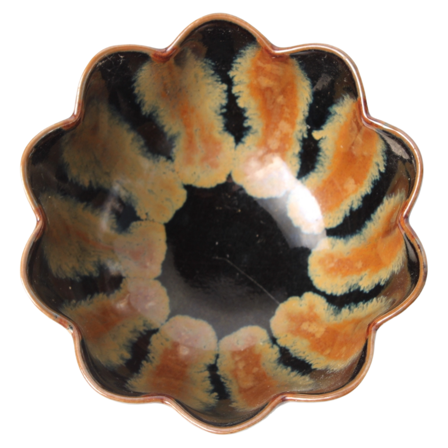Mid-century keramisch theeservies met druipglazuur (ca. 1950–1970)