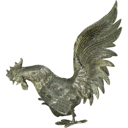Pair of Mid-Century Cast Metal Roosters – Hollywood Regency Style (c. 1950–1975)