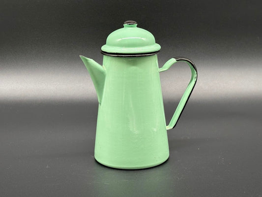 Mint Groene Emaile theepot - Jaren 70 - Practig exemplaar - vintage - keuken - klassiek - antiek - homedecor