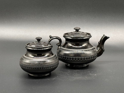 Mourning tableware - Mourning Tableware - Early 1900s - Vintage - Antique - Rare - Tea set - Collectible - Hackwood - Wedgewood