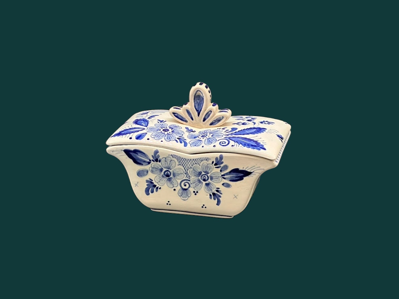 Delfts Blauwe Boterschaal (Botervloot) - Perfecte vintage conditie - Delft- Handwerk - Handgeschilderd - Verzamelopbject - Nederland