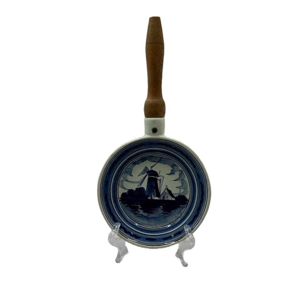 Bijzondere Delfts Blauwe Keramische Koekenpan - Decoratief Kunstwerk!