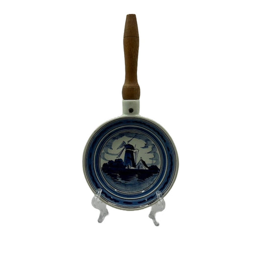 Bijzondere Delfts Blauwe Keramische Koekenpan - Decoratief Kunstwerk!