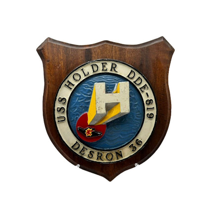 Vintage USS Holder DDE 819 DESRON 36 Wandplaat - Een eerbetoon aan maritieme geschiedenis