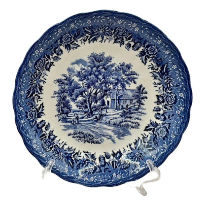 Prachtige Staffordshire Country Style Porseleinset: 1 Bord, 4 Schaaltjes
