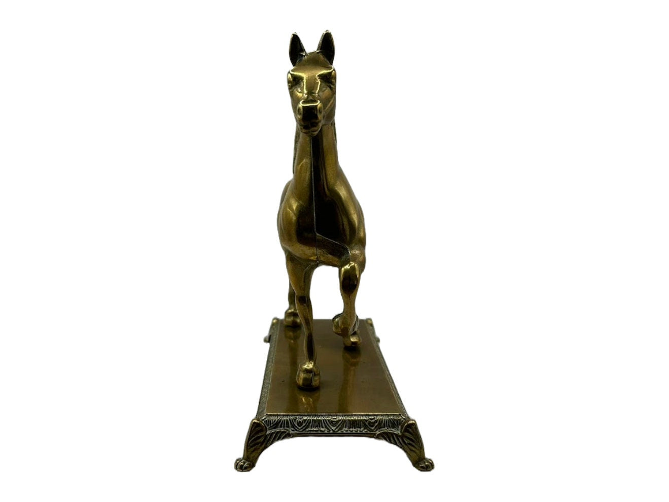Prachtig Vintage Messing Paarden Beeld - 25 cm lang, 18 cm hoog - Vintage - Paard - Verzamelobject - Kunst - Horse - Gratis Verzending