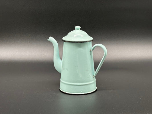 Witte Emaile theepot - Jaren 60 - Practig exemplaar - vintage - keuken - klassiek - antiek - homedecor