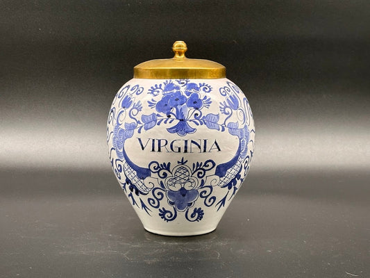 Fantastisch Antieke Tabakspot - Delfts Blauw - Virginia - Vintage - Antiek - Gift - Cadeau - Homedecor - Interieur