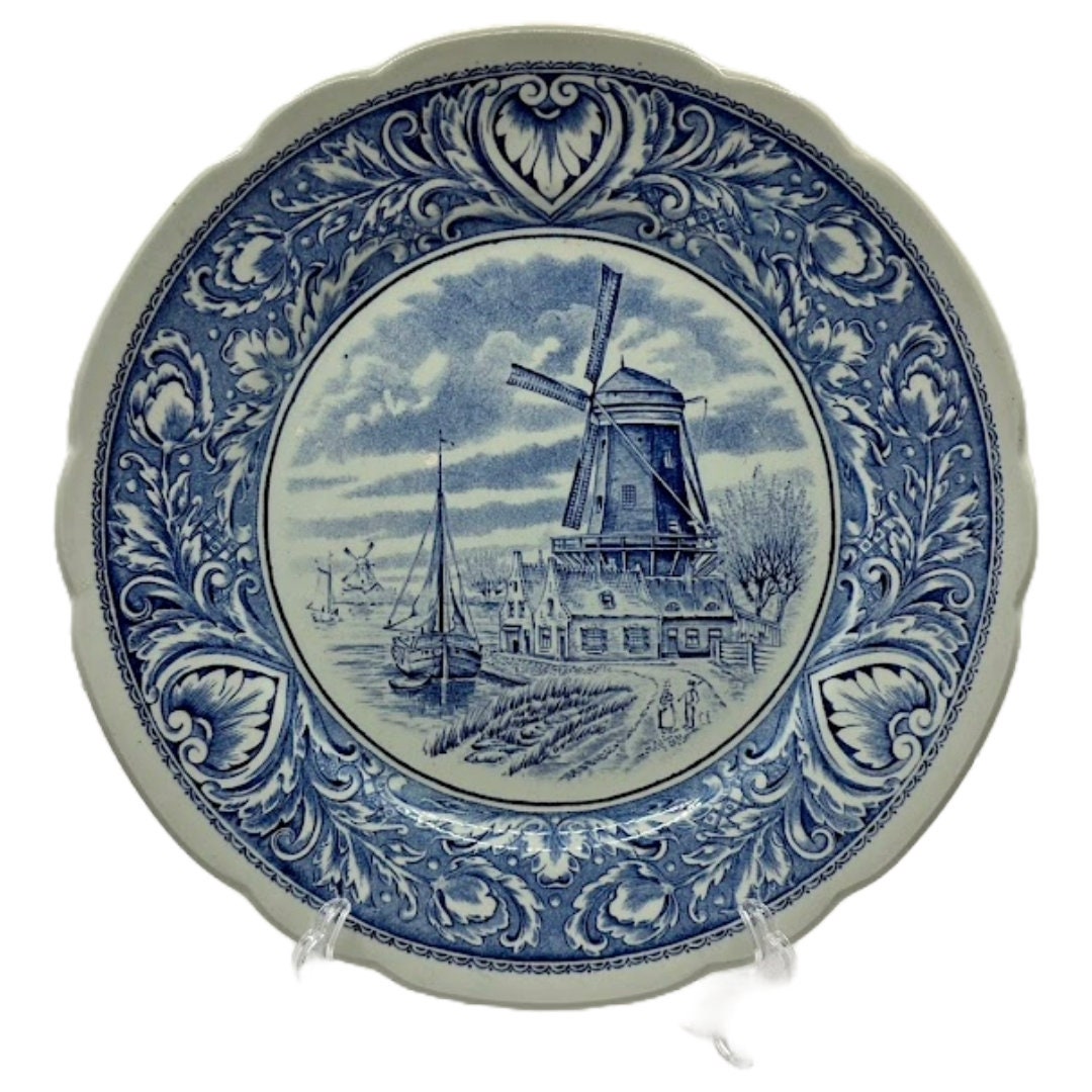 Prachtig Delfts Blauw Wandbord van Royal Boch - Jaren '50 Vintage