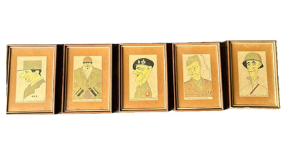 WWII Memorabilia - Framed Dutch Cartoon of General Patton - Wall Art - WO2 - Tweede Wereldoorlog - Gratis Verzending - Tekening - Schilderij