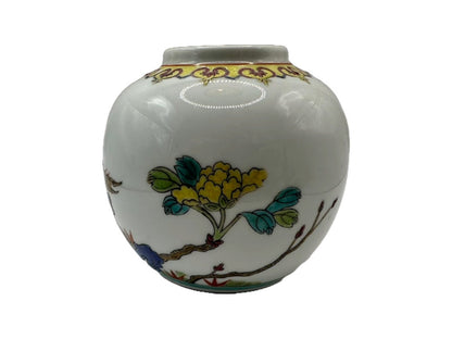 Beautiful Hand-painted Chinese Vase - Colorful Bird and Butterfly Motifs