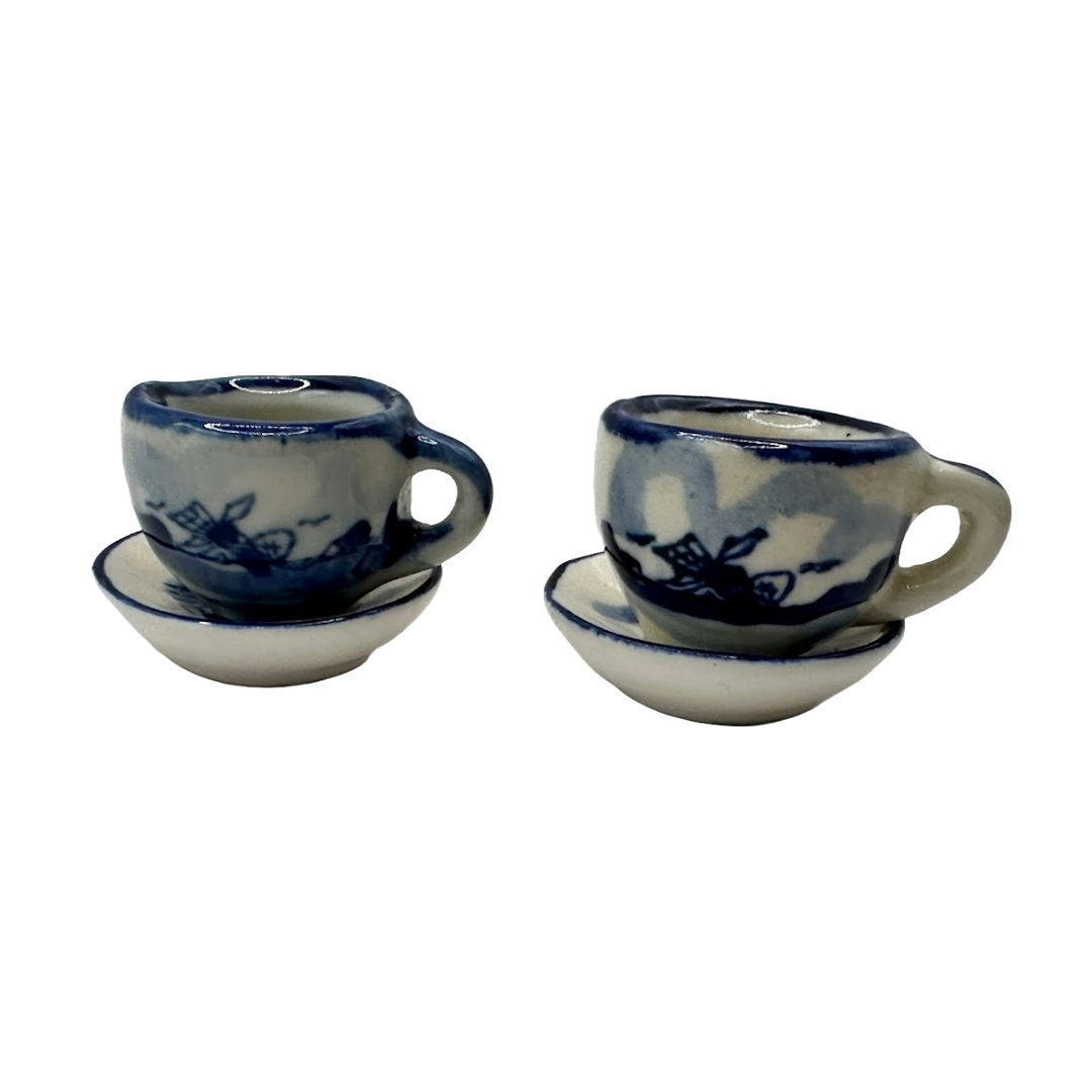 Prachtig Delfts Blauw Miniatuur Poppenservies - Een Stukje Nederlandse Traditie!