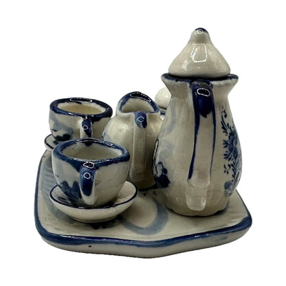 Prachtig Delfts Blauw Miniatuur Poppenservies - Een Stukje Nederlandse Traditie!
