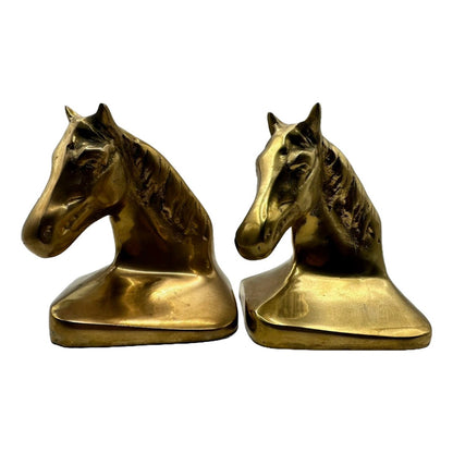 Vintage Messing/Bronzen Boekensteunen Paardenhoofd - Tijdloze Paardenpracht! - Moms gift