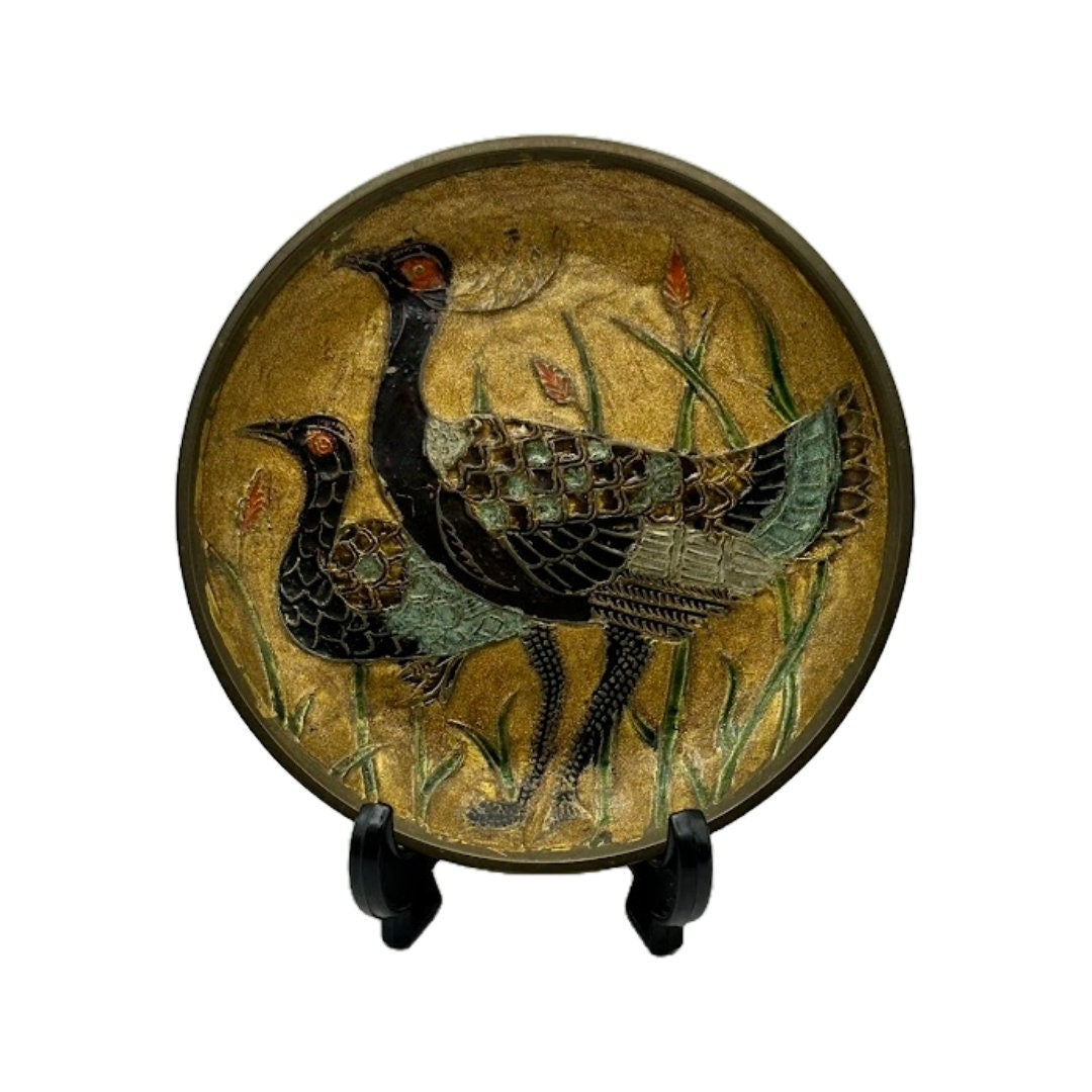 Vintage Koperen Sierbord met Prachtig Relief, Portugese Ambacht