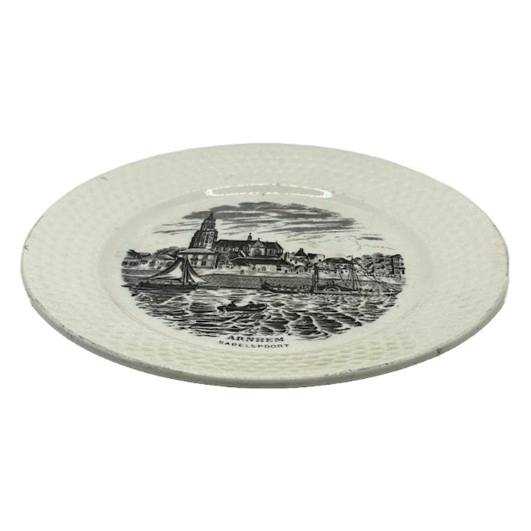Vintage Nederlandse Havenstad Bordjes Set van 3 - Amsterdam, Rotterdam, Arnhem