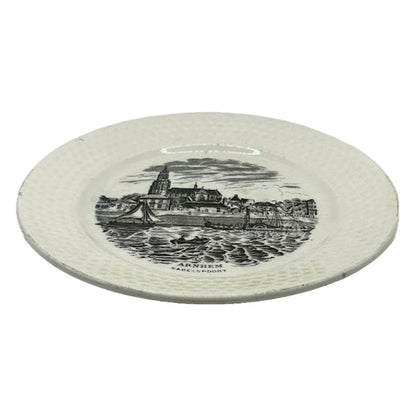 Vintage Nederlandse Havenstad Bordjes Set van 3 - Amsterdam, Rotterdam, Arnhem